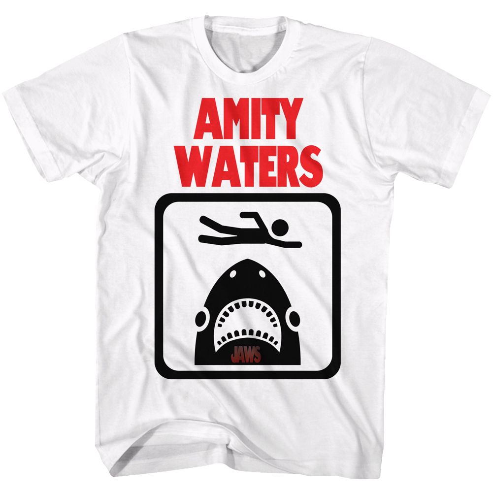 Wholesale JAWS Movie Amity Waters White Adult T-Shirt