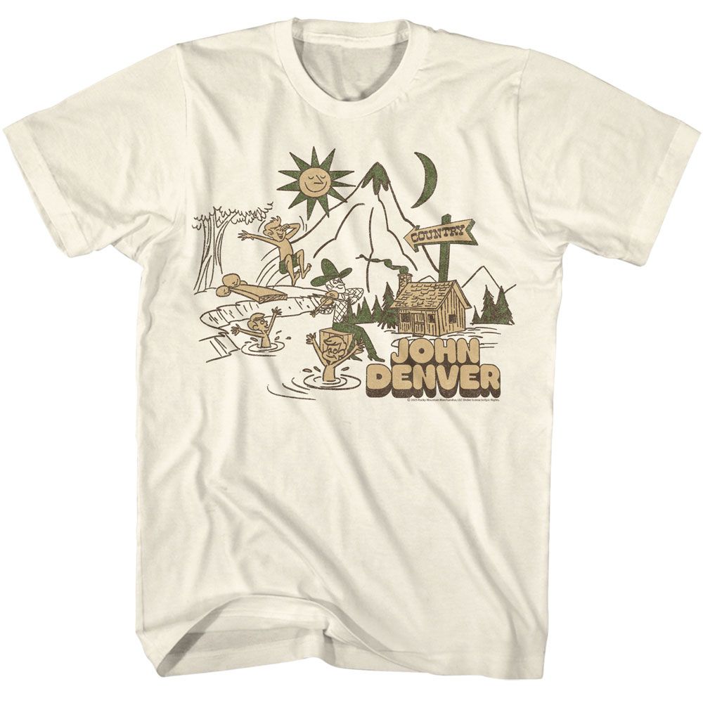 Wholesale John Denver Country Cabin and Lake T-Shirt