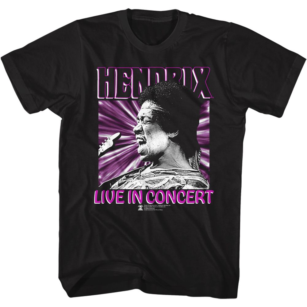 Wholesale Jimi Hendrix Live in Concert T-Shirt