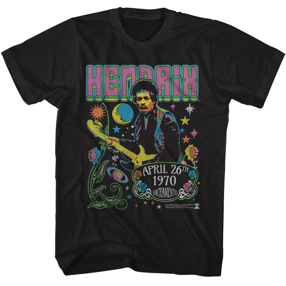 Wholesale Jimi Hendrix Stars and Flowers T-Shirt