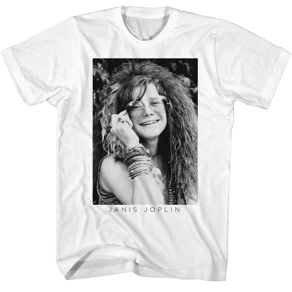 Wholesale Janis Joplin B&W Glasses T-Shirt