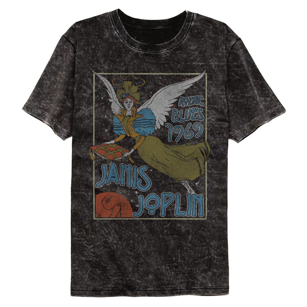 Wholesale Janis Joplin Kozmic Blues 1969 Premium Fashion Mineral Wash Band T-Shirt