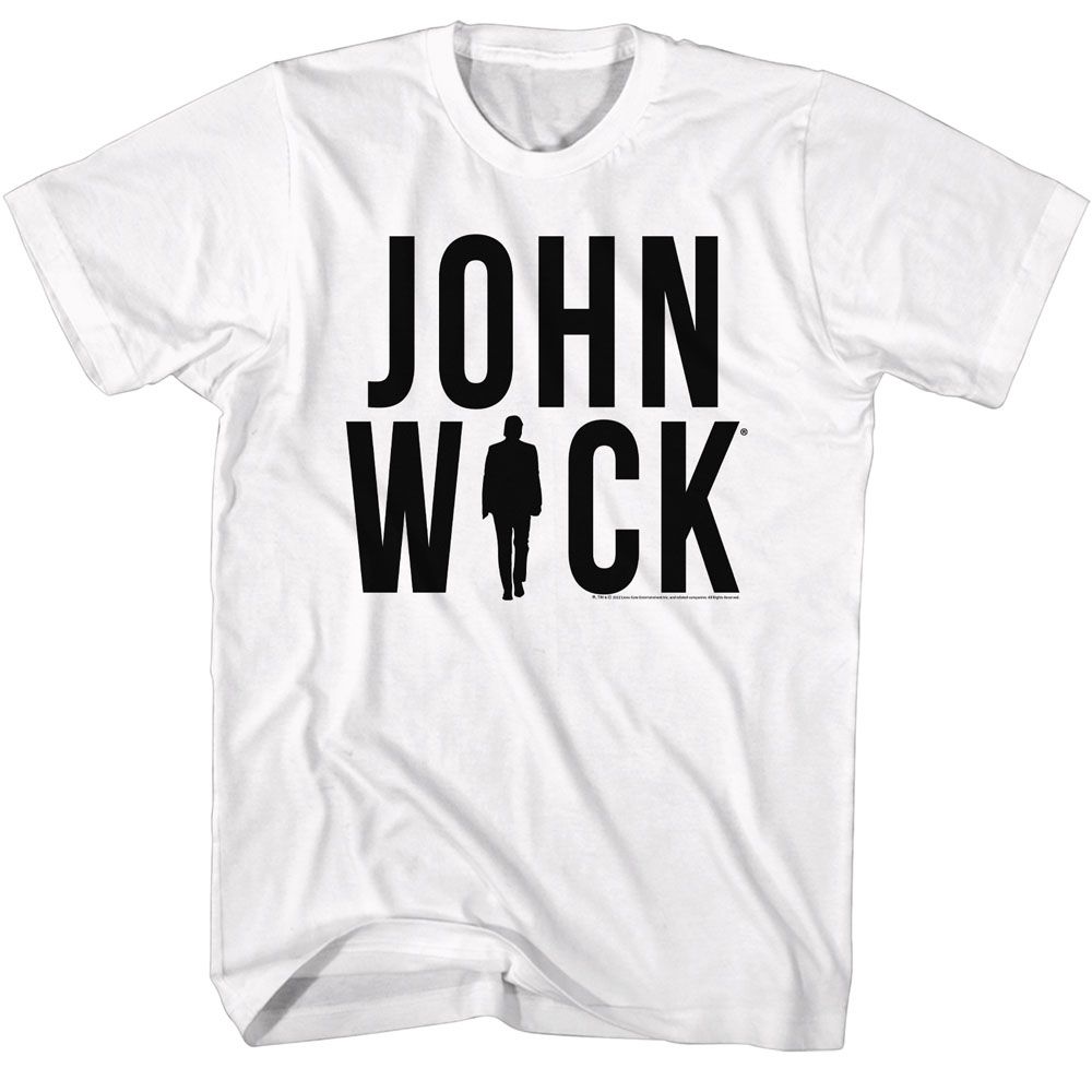 Wholesale John Wick Silhouette Logo White Adult T-Shirt