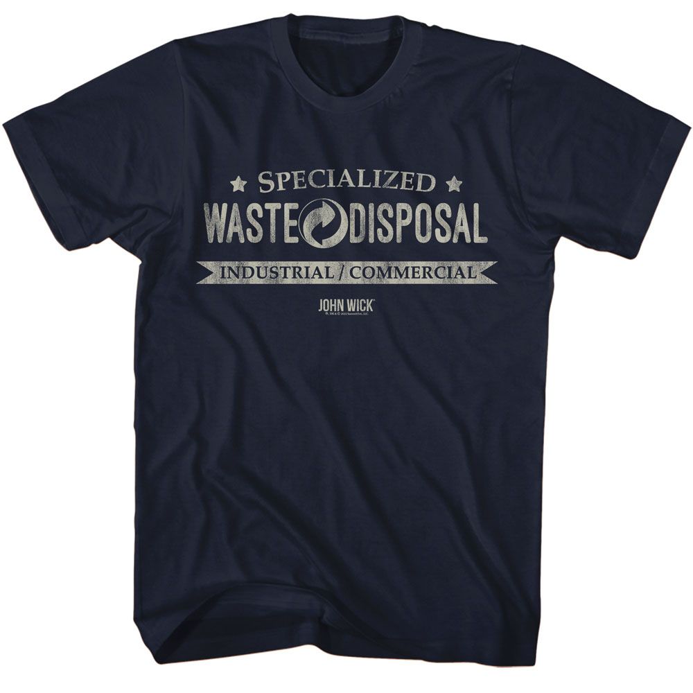 Wholesale John Wick Waste Disposal Navy Adult T-Shirt