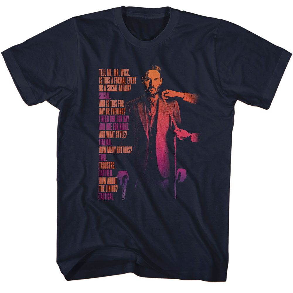 Wholesale John Wick Tell Me Mr Wick Navy Adult T-Shirt