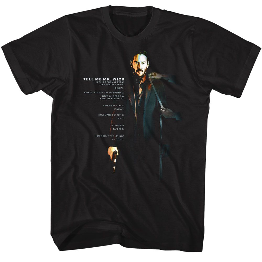 Wholesale John Wick Tell Me Black Adult T-Shirt