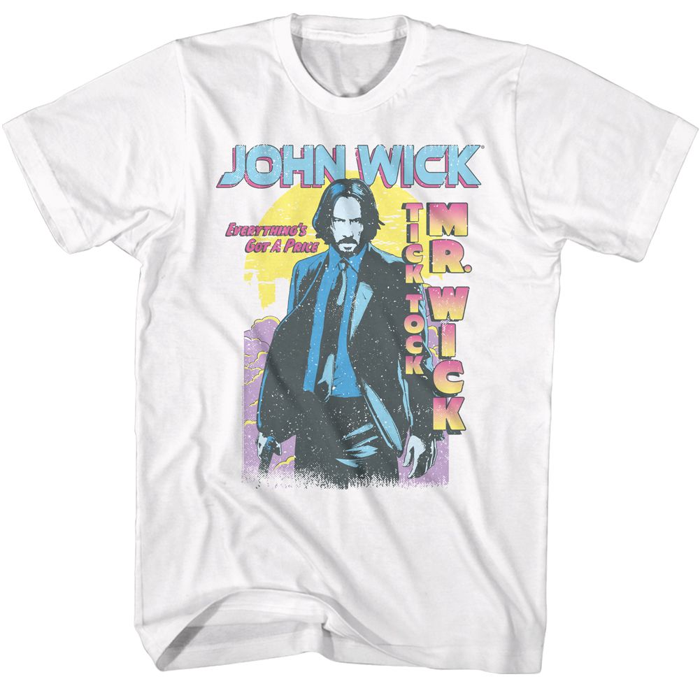 Wholesale John Wick Tick Tock Mr Wick Gradient White Adult T-Shirt