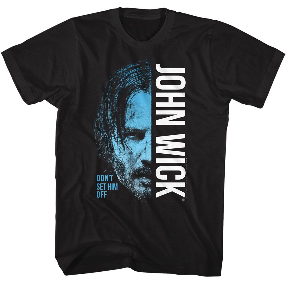 Wholesale John Wick Half Face Black Adult T-Shirt