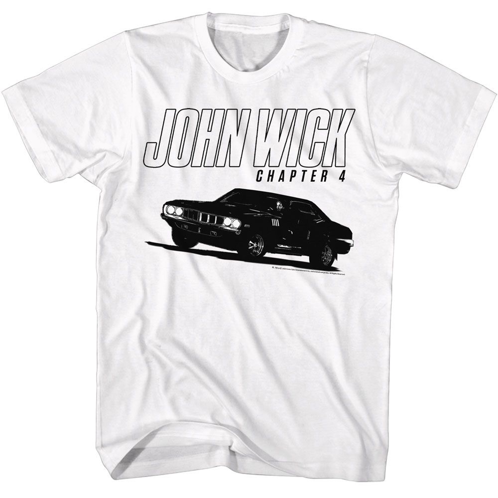 Wholesale John Wick Chapter 4 Car White Adult T-Shirt