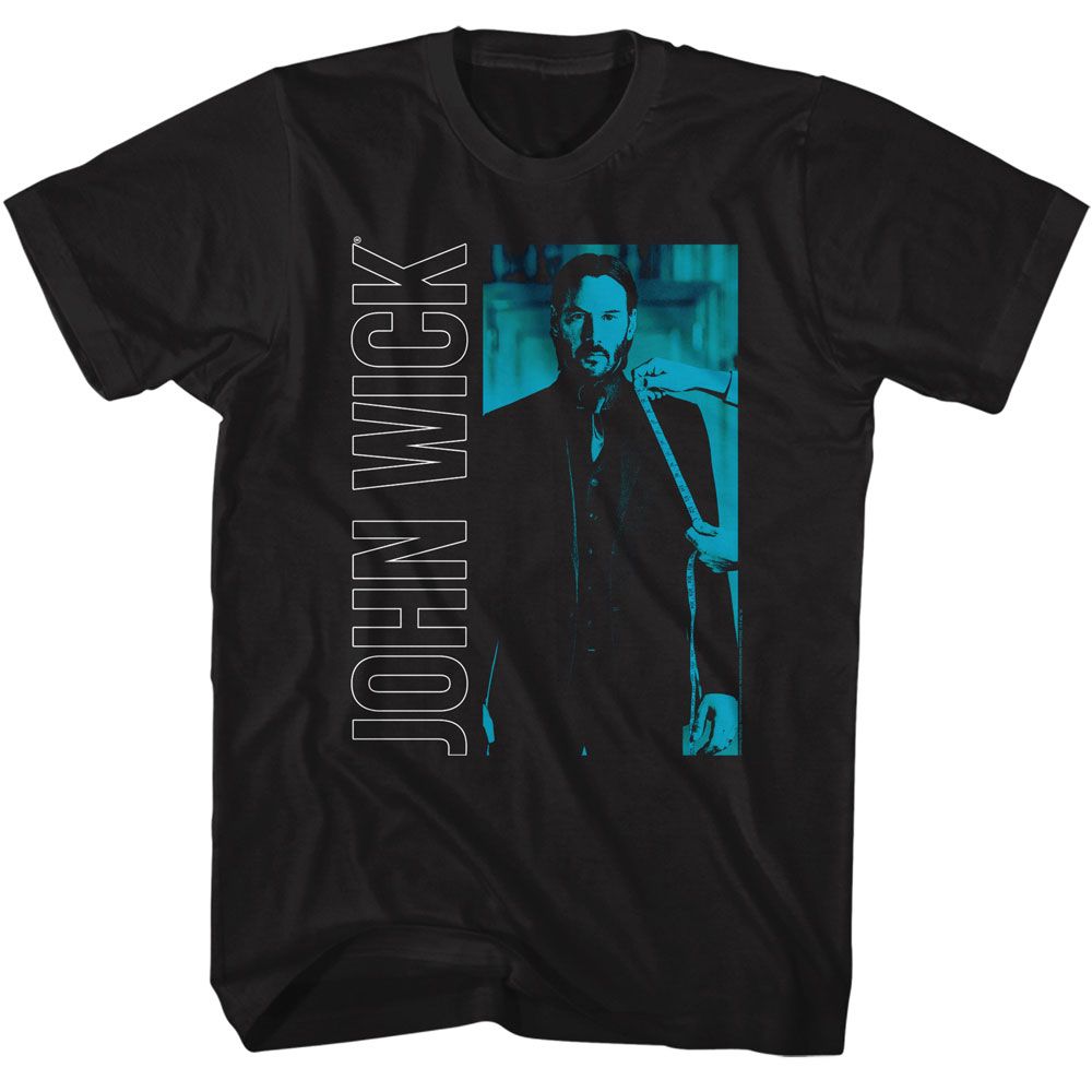 Wholesale John Wick Vertical Text Rectangle 2 Black Adult T-Shirt
