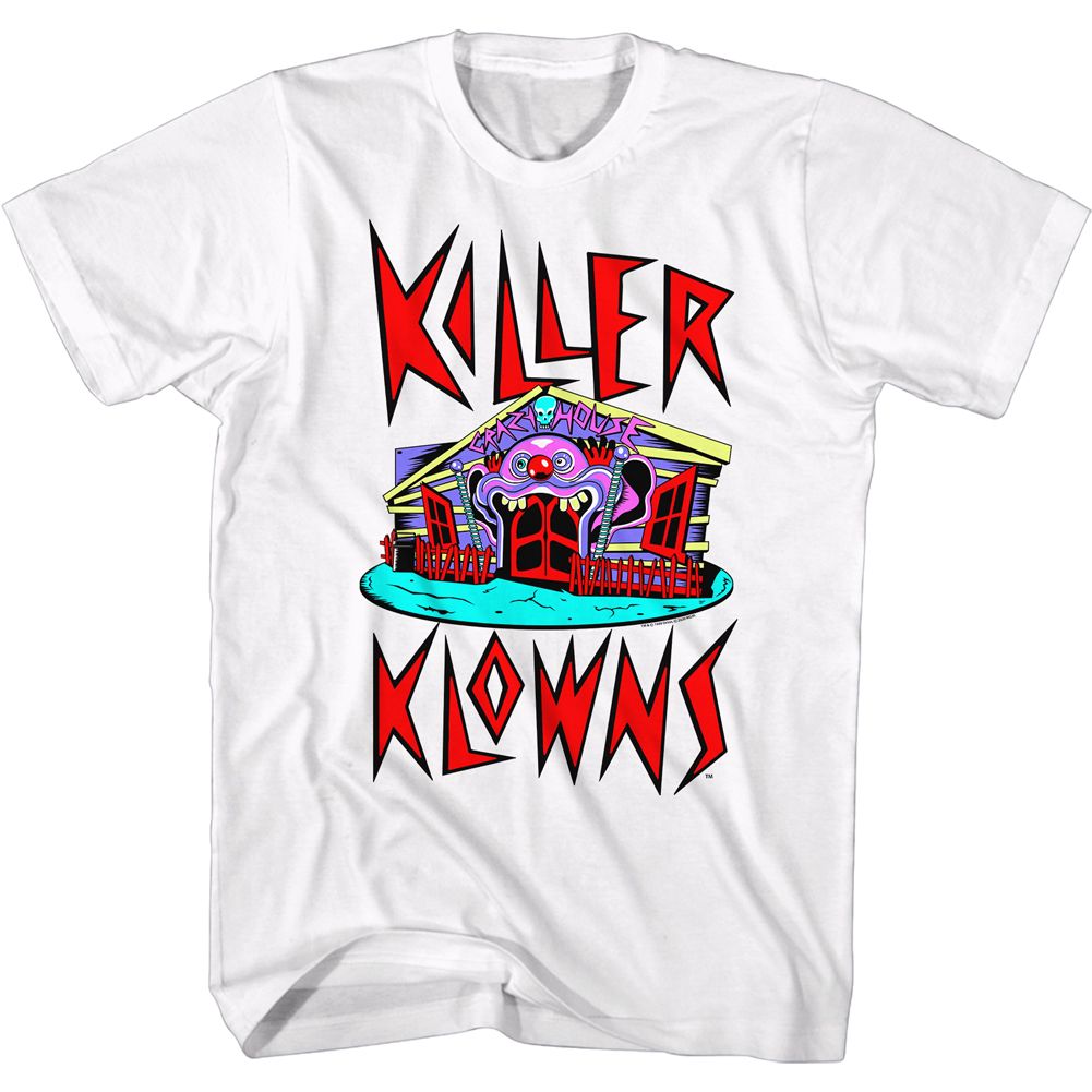 Wholesale Killer Klowns Crazy House White Adult T-Shirt