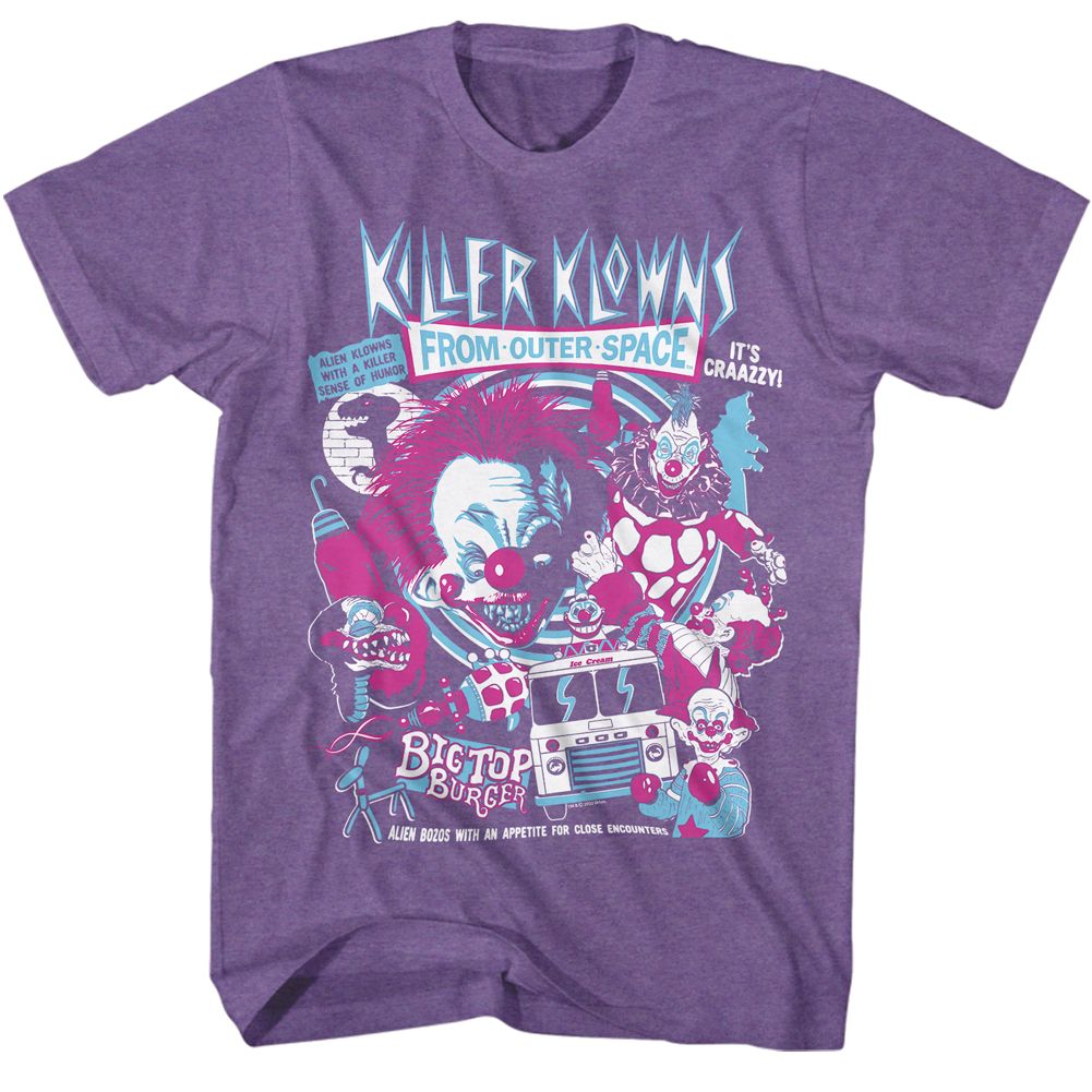 Wholesale Killer Klowns Crazy Bunch Heather Purple Adult T-Shirt