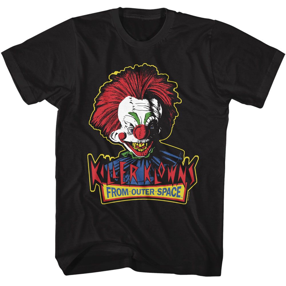 Wholesale Killer Klowns Head and Logo Black Adult T-Shirt