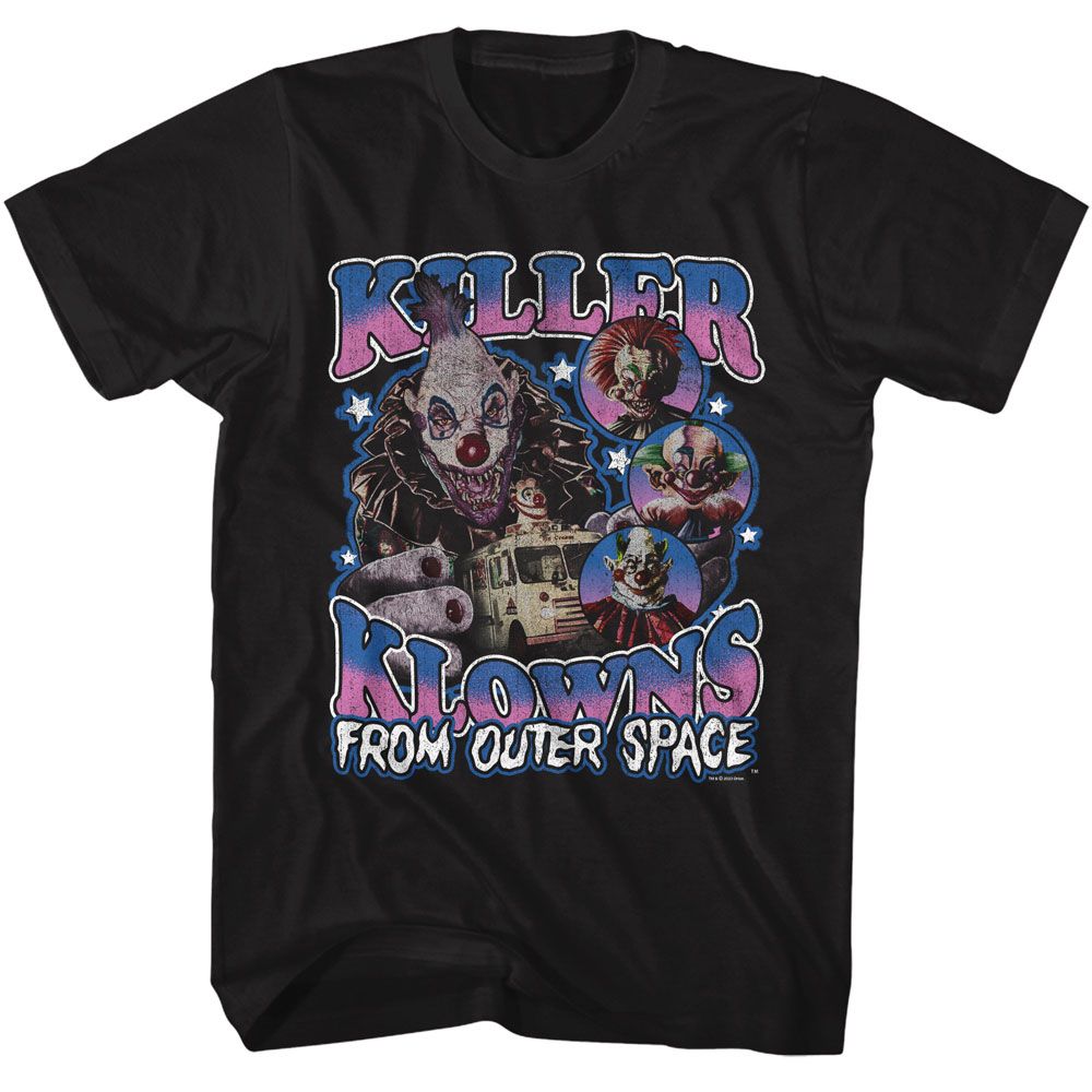 Wholesale Killer Klowns Collage Black Adult T-Shirt