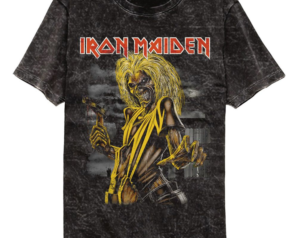 Wholesale Iron Maiden Killers Eddie Black Premium Fashion Mineral Wash Band T-Shirt