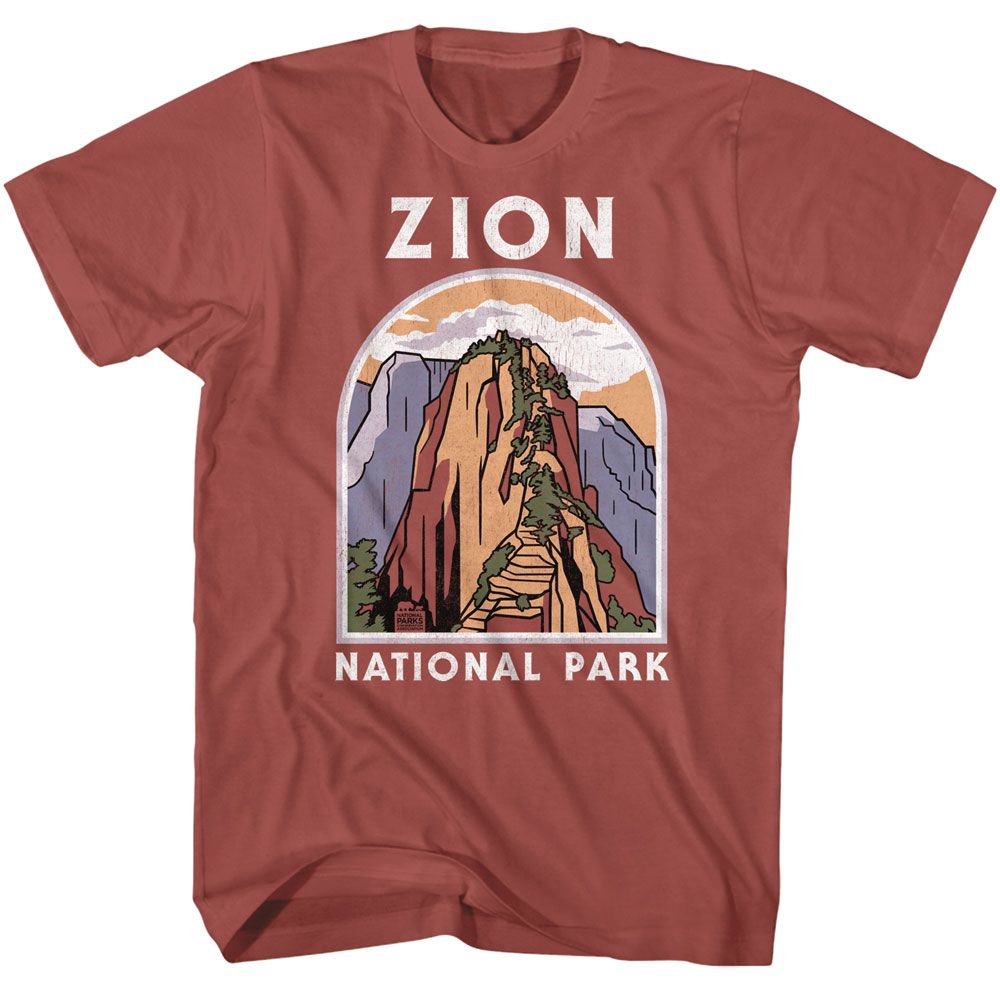 Wholeale NPCA-ZION ANGELS LANDING-TERRACOTTA ADULT S/S TSHIRT-S