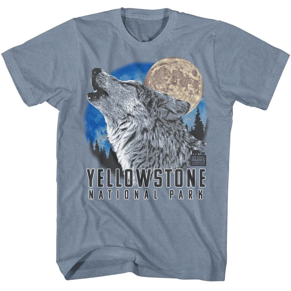 Wholeale NPCA-YNP HOWLING WOLF-INDIGO HEATHER ADULT S/S TSHIRT-S