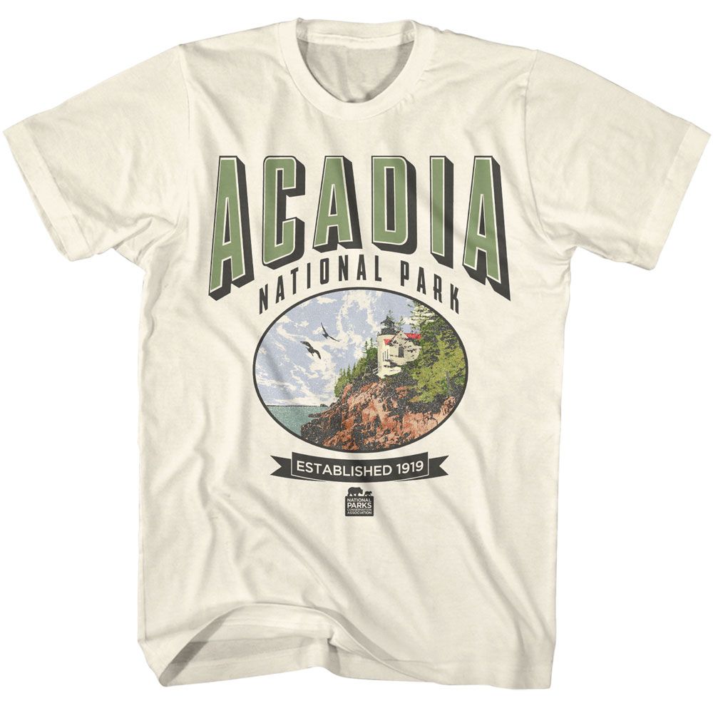 Wholeale NPCA-ACADIA OVAL EST 1919-NATURAL ADULT S/S TSHIRT-S