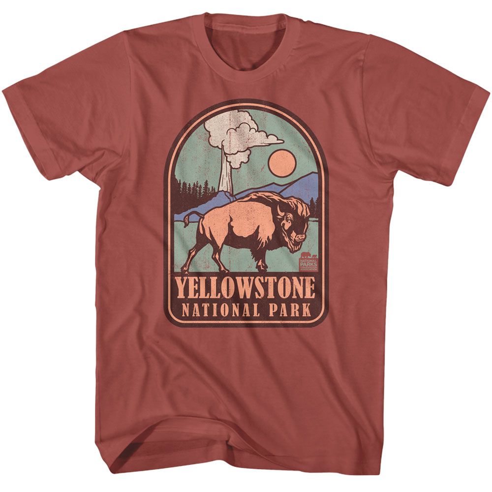 Wholeale NPCA-YELLOWSTONE BADGE-TERRACOTTA ADULT S/S TSHIRT-S