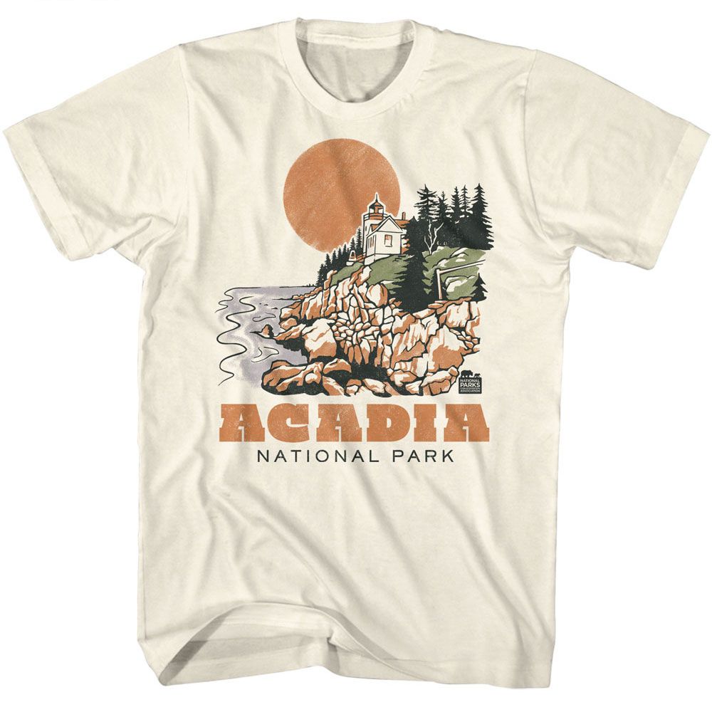 Wholeale NPCA-ACADIA DRAWN LIGHTHOUSE-NATURAL ADULT S/S TSHIRT-S