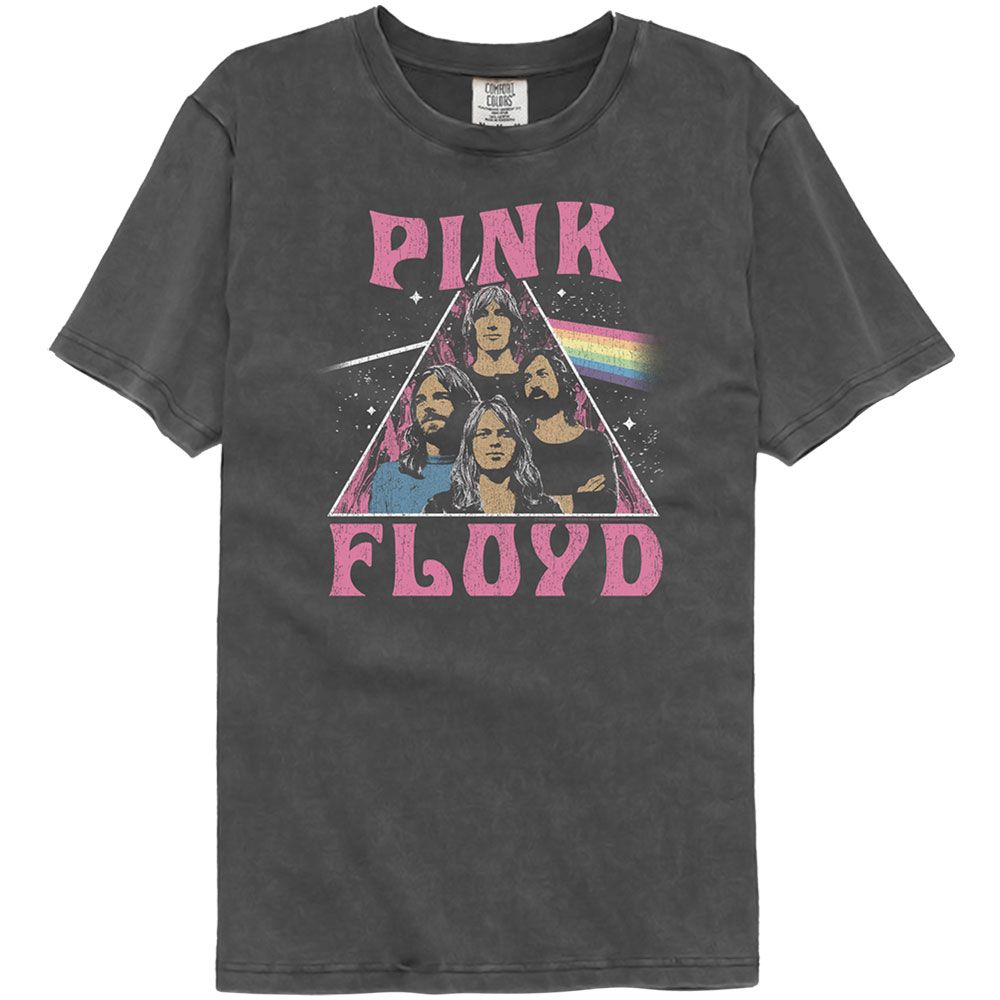 Wholesale Pink Floyd 1970's Galaxy Black Garment Dyed Premium Band T-Shirt