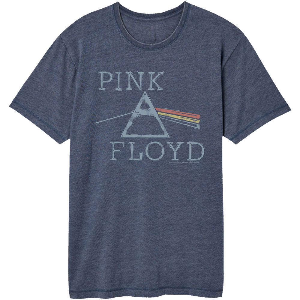 Wholesale Pink Floyd Painted Prism Navy Premium Fashion Vintage-Wash Band T-Shirt