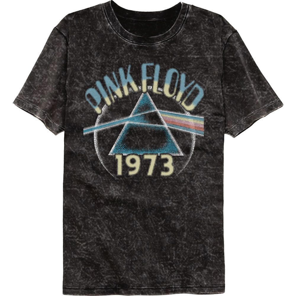 Wholesale Pink Floyd Dark Side 1973 Vintage Print Black Mineral Wash Premium Band T-Shirt