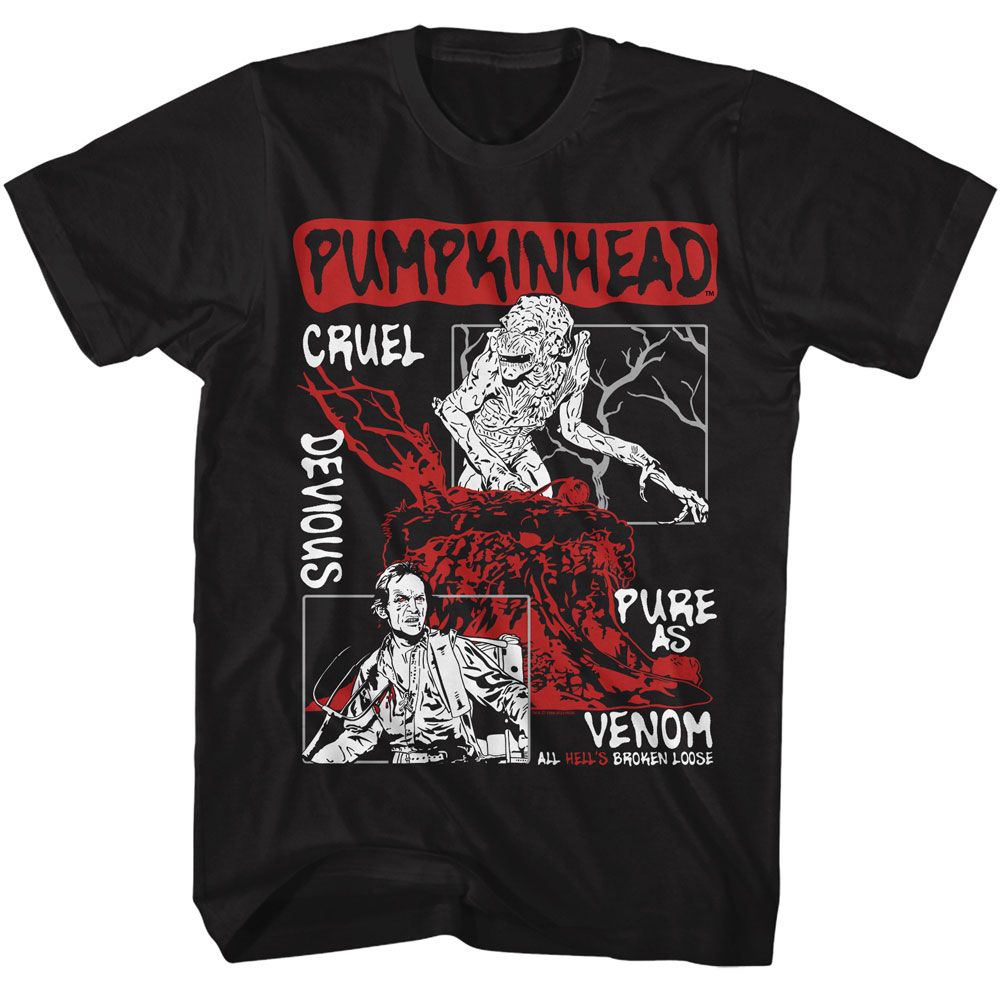 Wholesale Pumpkinhead Movie Panels Black Adult T-Shirt