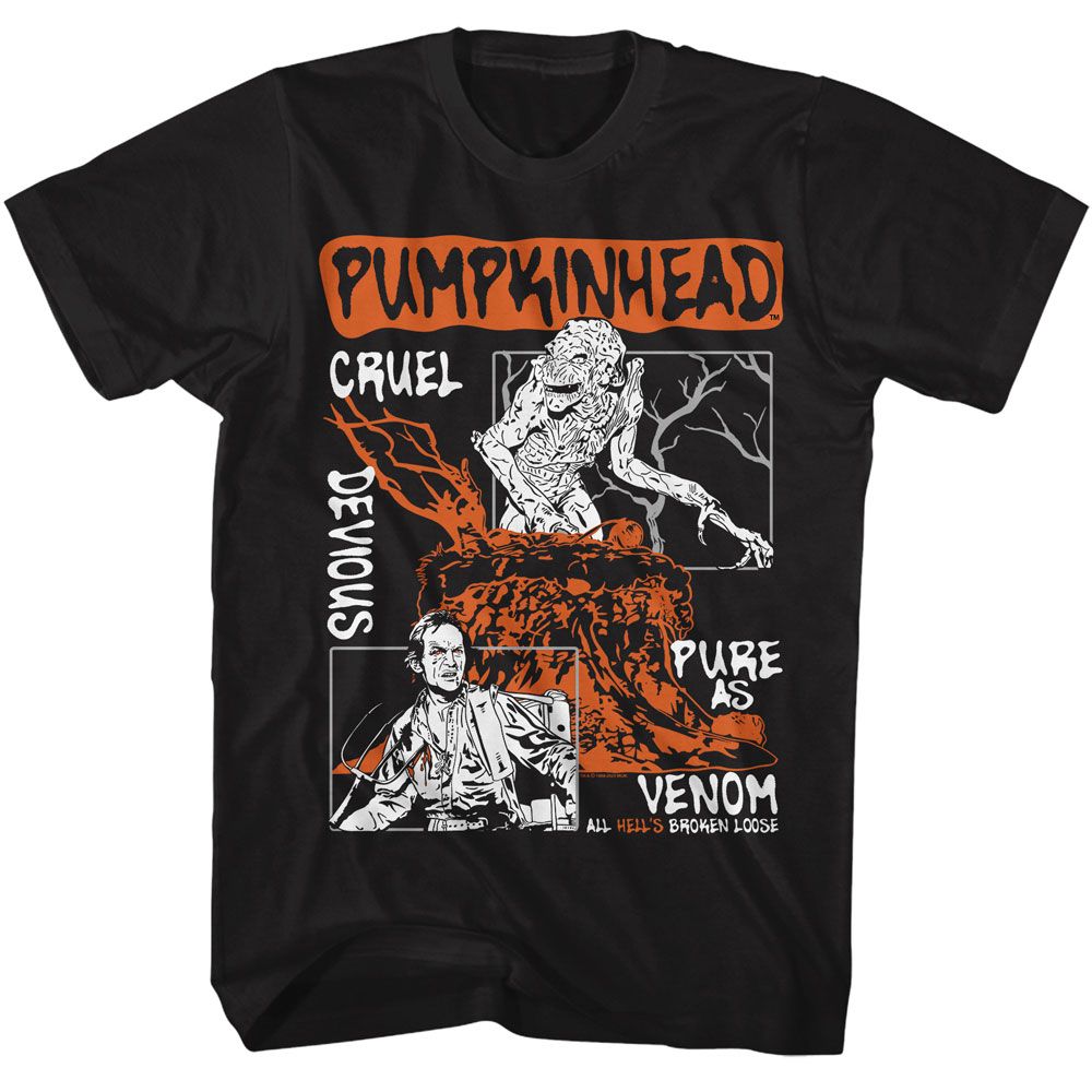 Wholesale Pumpkinhead Movie Panels Alt Black Adult T-Shirt