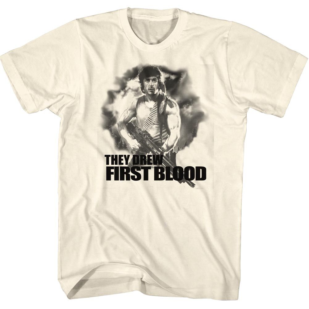 Wholesale Rambo Movie First Blood Solid Natural Adult T-Shirt
