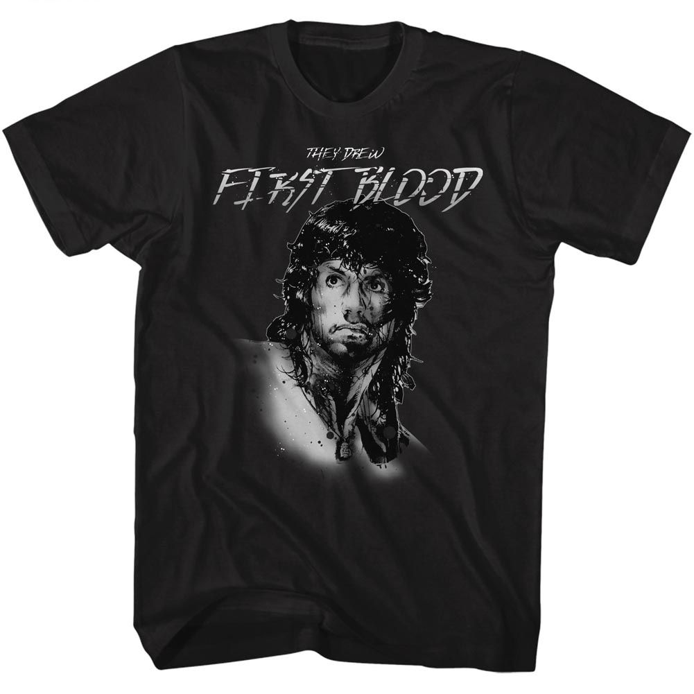 Wholesale Rambo Movie Feels Like the First Time Black Adult T-Shirt