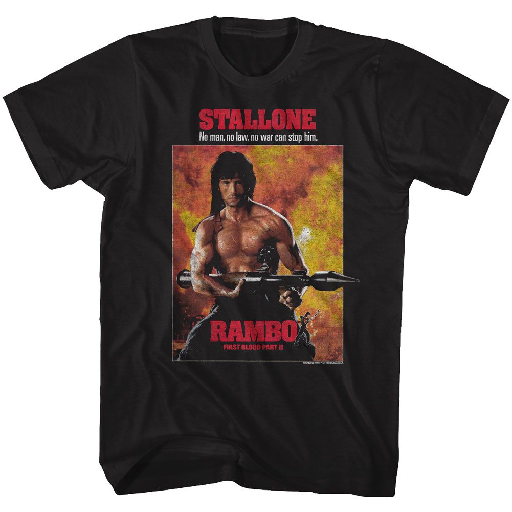 Wholesale Rambo Movie Part Ii Black Adult T-Shirt