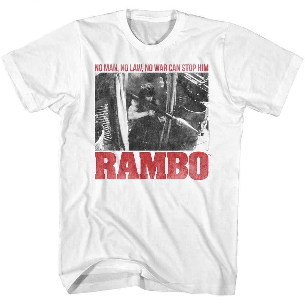 Wholesale Rambo Movie No One White Adult T-Shirt