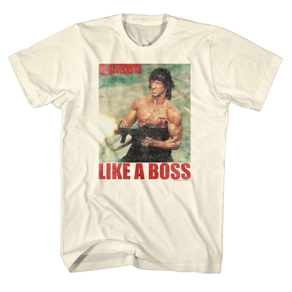Wholesale Rambo Movie Boss Rambo Movie Solid Natural Adult T-Shirt