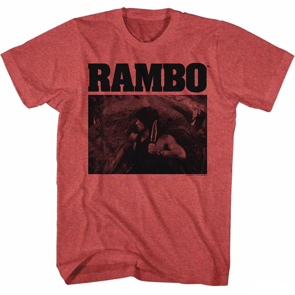 Wholesale Rambo Movie Marine Heather Red Adult T-Shirt
