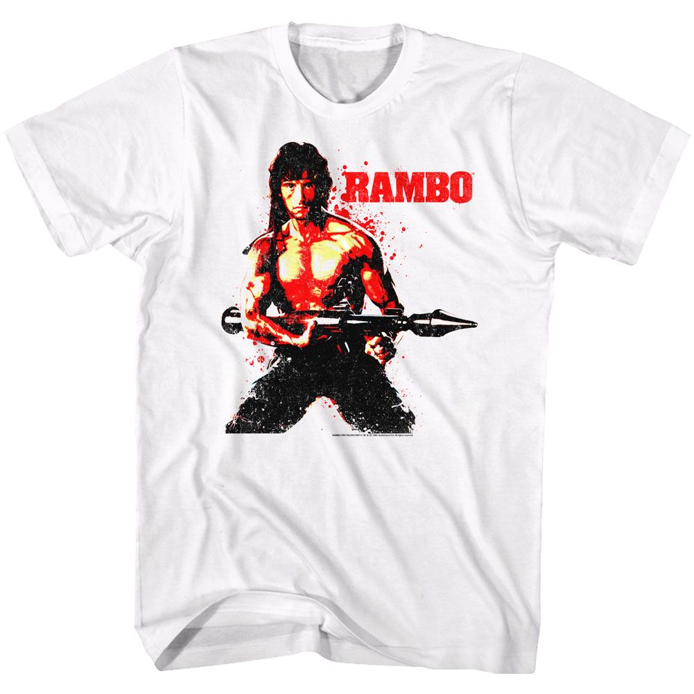 Wholesale Rambo Movie Red Rambo Movie White Adult T-Shirt