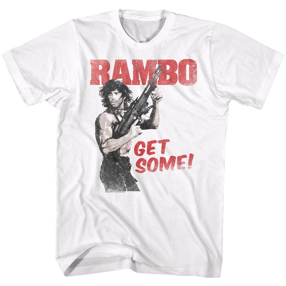 Wholesale Rambo Movie Get Some White Adult T-Shirt