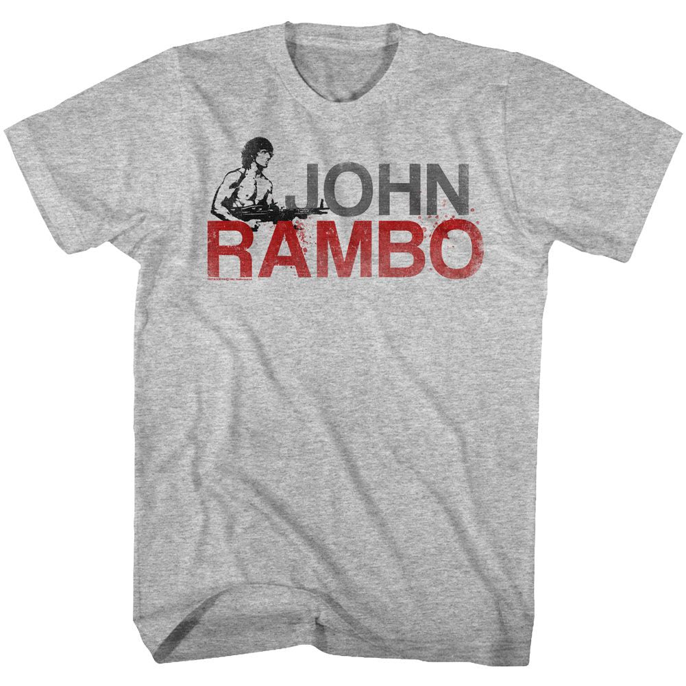 Wholesale Rambo Movie Jonbo Heather Gray Adult T-Shirt