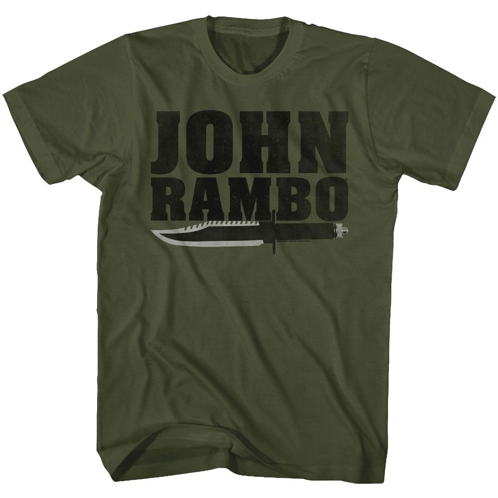Wholesale Rambo Movie Jonbo Solid Military Green Adult T-Shirt