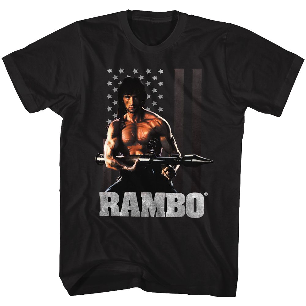 Wholesale Rambo Movie Ramberica Black Adult T-Shirt