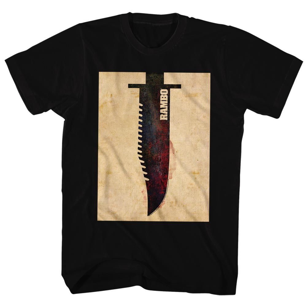 Wholesale Rambo Movie Knife Black Adult T-Shirt