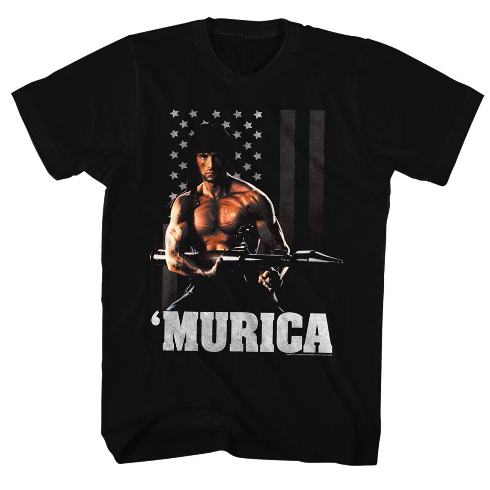 Wholesale Rambo Movie Freedom Black Adult T-Shirt