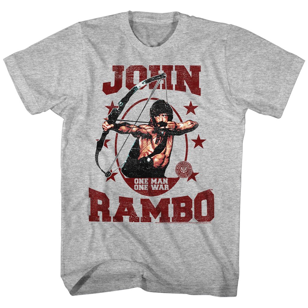 Wholesale Rambo Movie One Man One War Heather Gray Adult T-Shirt