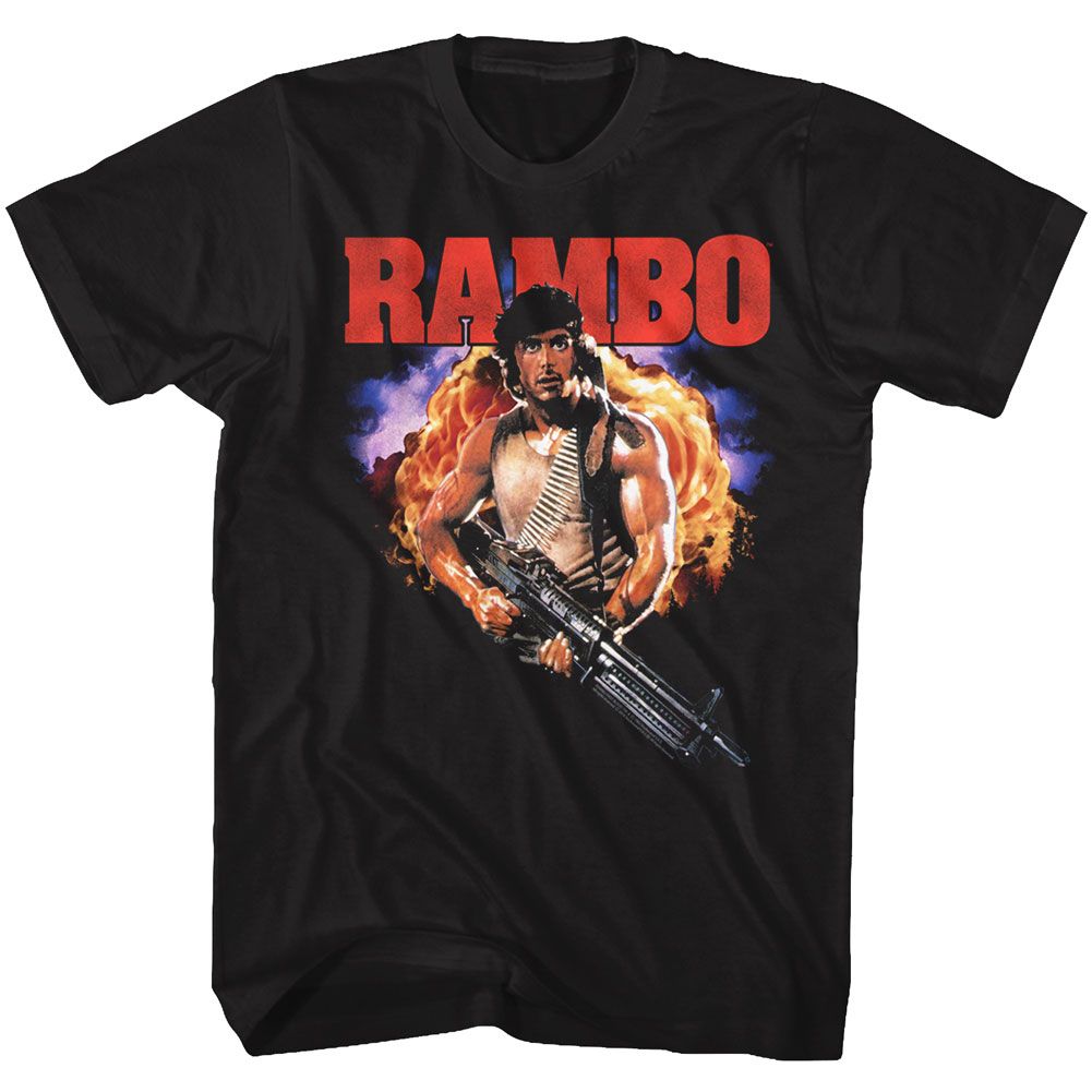 Wholesale Rambo Movie Exploooooode Black Adult T-Shirt