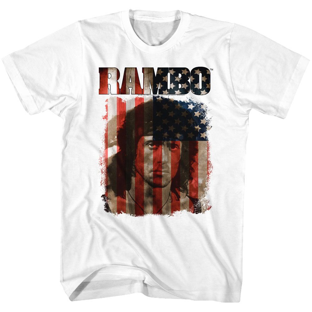 Wholesale Rambo Movie Merica White Adult T-Shirt