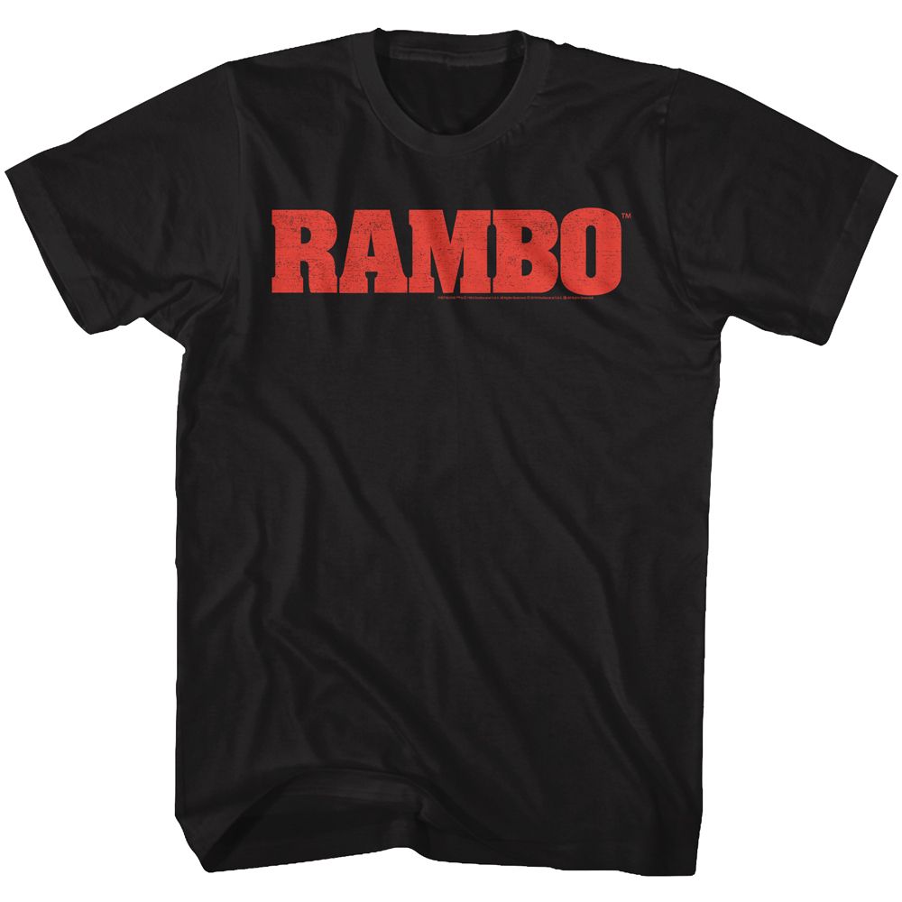 Wholesale Rambo Movie Logo Black Adult T-Shirt