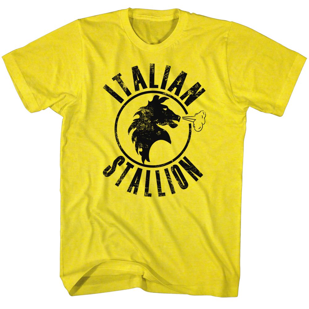 Wholesale Rocky Movie Italian Stallion Solid Yellow Adult T-Shirt