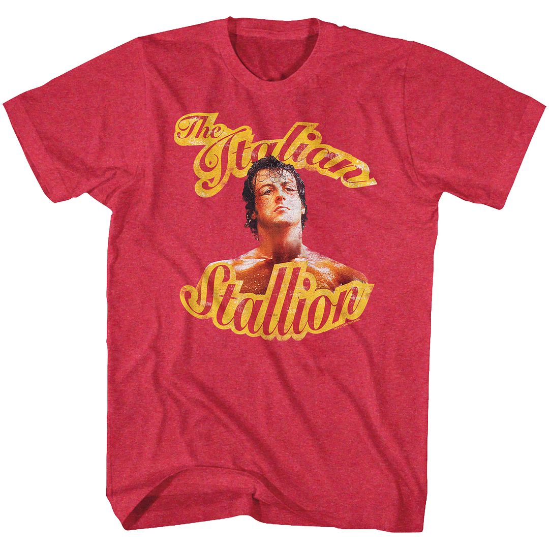 Wholesale Rocky Movie Beaten Heather Red Adult T-Shirt