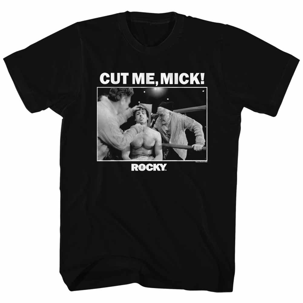 Wholesale Rocky Movie Cut Mick Black Adult T-Shirt
