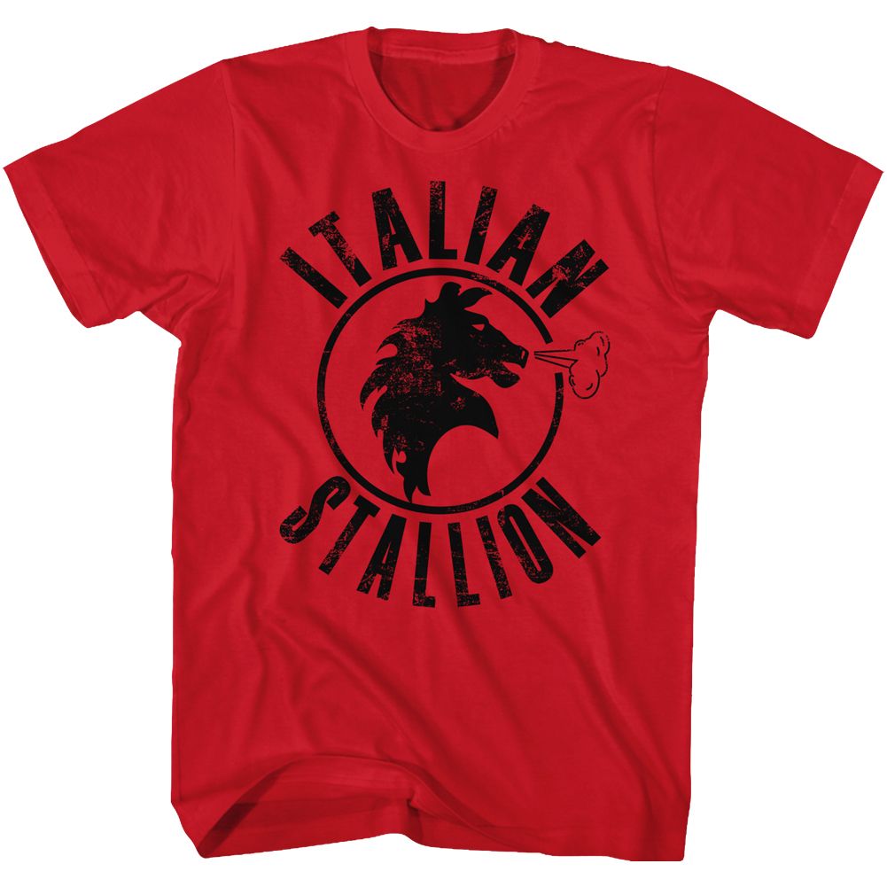 Wholesale Rocky Movie Red Stallion Solid Red Adult T-Shirt